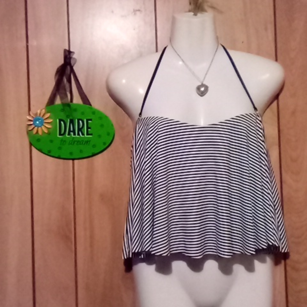 Candies stripe stretchy swimsuit top